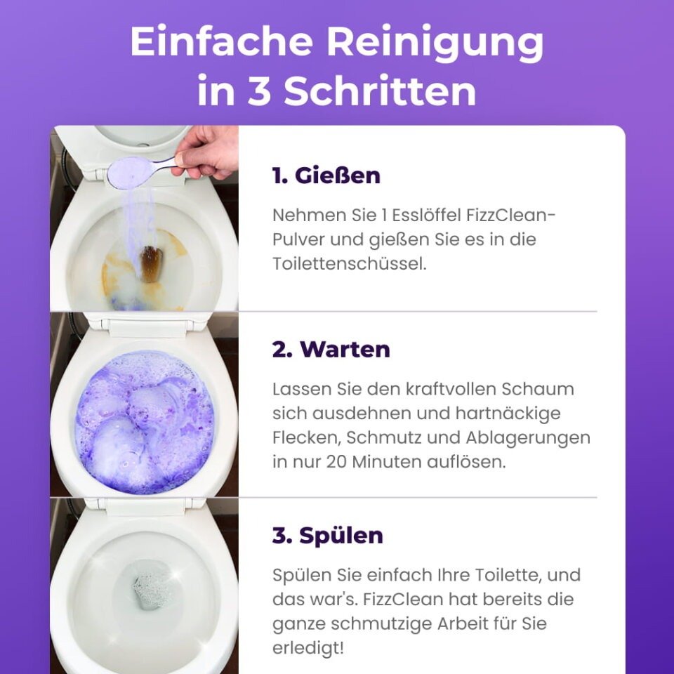 Einfache Reinigung in 3 Schritten